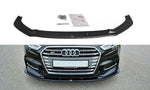 Maxton Parts - Frontlippe V.1 passend für Audi S3 / A3 S-Line Hatchback / Sportback 8V FL schwarz Hochglanz