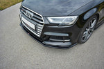 Maxton Parts - Frontlippe V.1 passend für Audi S3 / A3 S-Line Hatchback / Sportback 8V FL schwarz Hochglanz