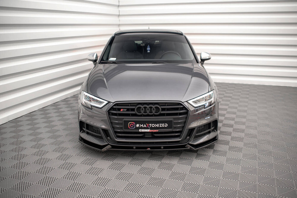 Maxton Parts - Frontlippe V.1 passend für Audi S3 / A3 S-Line Sportback 8V FL schwarz Hochglanz