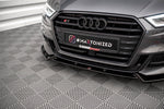 Maxton Parts - Frontlippe V.1 passend für Audi S3 / A3 S-Line Sportback 8V FL schwarz Hochglanz