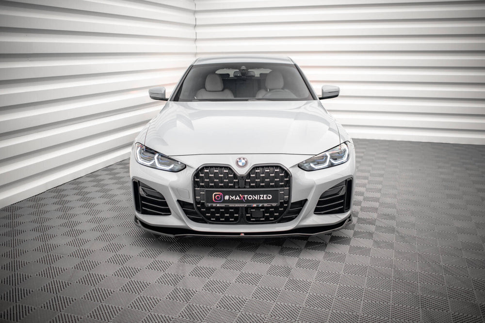Maxton Parts - Frontlippe V.1 passend für BMW 4er / i4 Gran Coupe M-Paket / M440i G26 schwarz Hochglanz