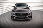 Maxton Parts - Frontlippe V.1 passend für Mercedes C AMG Line Limousine / Coupe / Kombi W205 / C205 / S205 FL schwarz Hochglanz