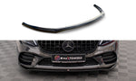 Maxton Parts - Frontlippe V.1 passend für Mercedes C AMG Line Limousine / Coupe / Kombi W205 / C205 / S205 FL schwarz Hochglanz