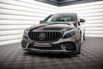Maxton Parts - Frontlippe V.1 passend für Mercedes C AMG Line Limousine / Coupe / Kombi W205 / C205 / S205 FL schwarz Hochglanz