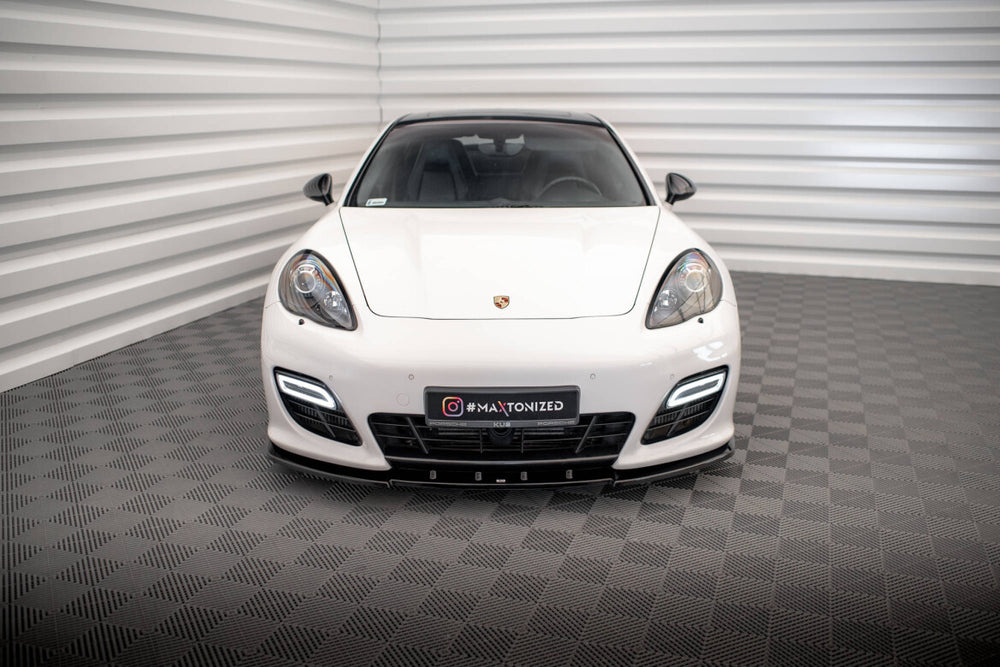 Maxton Parts - Frontlippe V.1 passend für Porsche Panamera Turbo Sport Design Package 970 schwarz Hochglanz