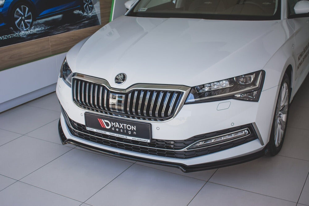 Maxton Parts - Frontlippe V.1 passend für Skoda Superb Liftback / Combi Mk3 FL schwarz Hochglanz