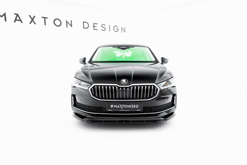 Maxton Parts - Frontlippe V.1 passend für Skoda Superb Mk4 schwarz Hochglanz