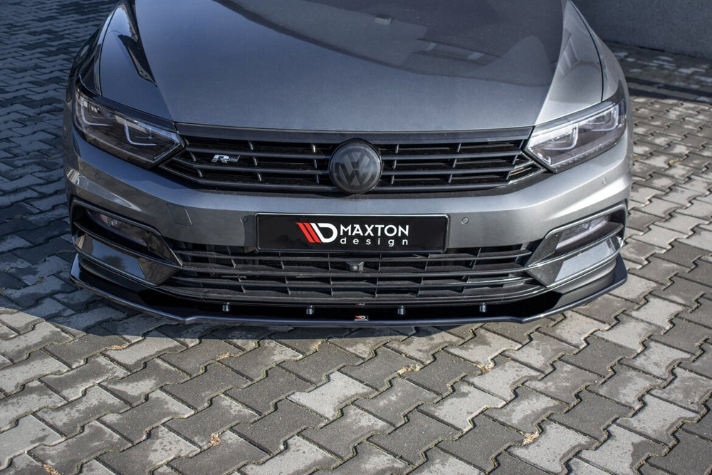 Maxton Parts - Frontlippe V.1 passend für VW Passat R-Line B8 schwarz Hochglanz
