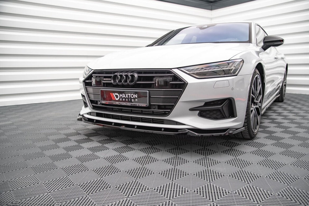 Maxton Parts - Frontlippe V.2 passend für Audi A7 C8 schwarz Hochglanz