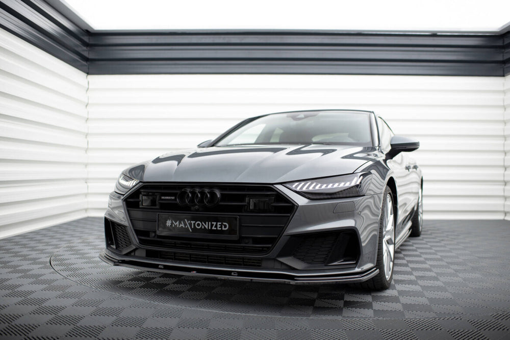 Maxton Parts - Frontlippe V.2 passend für Audi A7 S-Line C8 / S7 C8 / C8 FL / S7 FL schwarz Hochglanz
