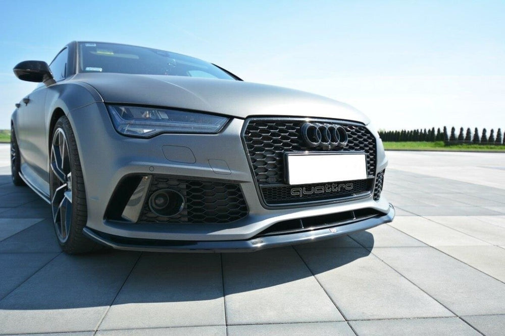 Maxton Parts - Frontlippe V.2 passend für Audi RS7 C7 schwarz Hochglanz