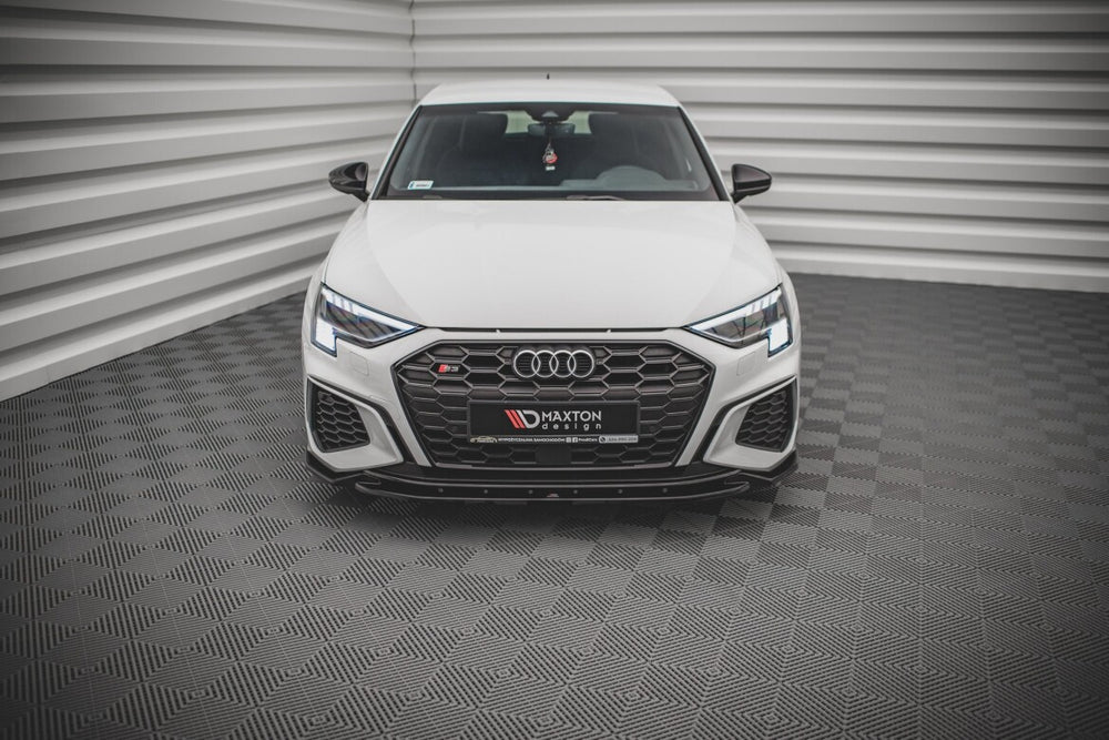 Maxton Parts - Frontlippe V.2 passend für Audi S3 / A3 S-Line 8Y schwarz Hochglanz