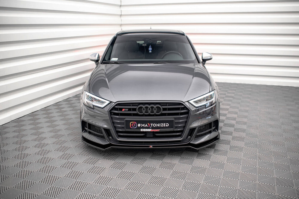 Maxton Parts - Frontlippe V.2 passend für Audi S3 / A3 S-Line Sportback 8V FL schwarz Hochglanz