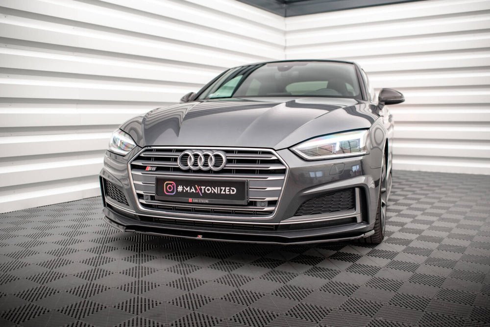 Maxton Parts - Frontlippe V.2 passend für Audi S5 / A5 S-Line F5 Coupe / Sportback schwarz Hochglanz