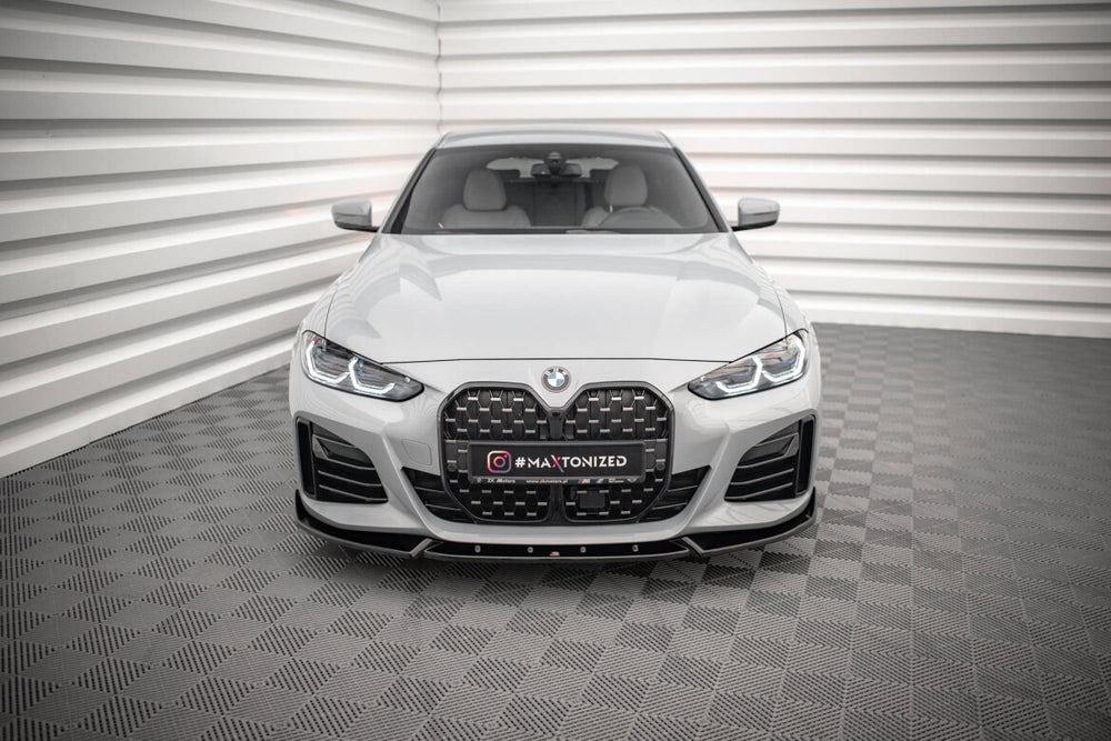 Maxton Parts - Frontlippe V.2 passend für BMW 4er / i4 Gran Coupe M-Paket / M440i G26 schwarz Hochglanz