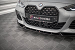 Maxton Parts - Frontlippe V.2 passend für BMW 4er / i4 Gran Coupe M-Paket / M440i G26 schwarz Hochglanz