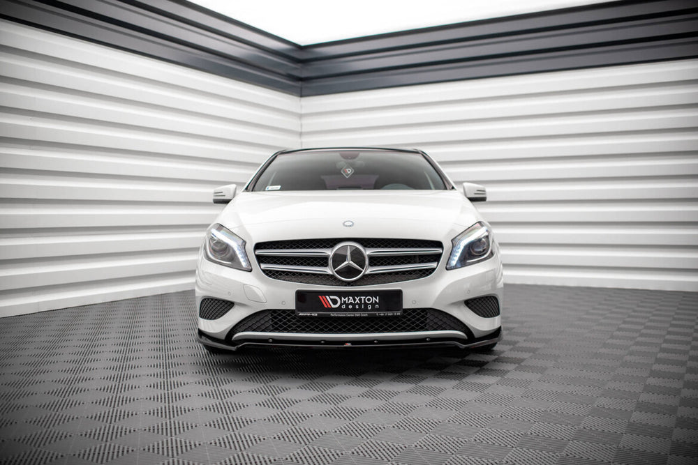 Maxton Parts - Frontlippe V.2 passend für Mercedes A W176 schwarz Hochglanz