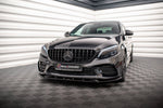Maxton Parts - Frontlippe V.2 passend für Mercedes C AMG Line Limousine / Coupe / Kombi W205 / C205 / S205 FL schwarz Hochglanz