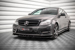 Maxton Parts - Frontlippe V.2 passend für Mercedes C Coupe / Limousine / Kombi AMG-Line C204 / W204 FL / S204 FL schwarz Hochglanz