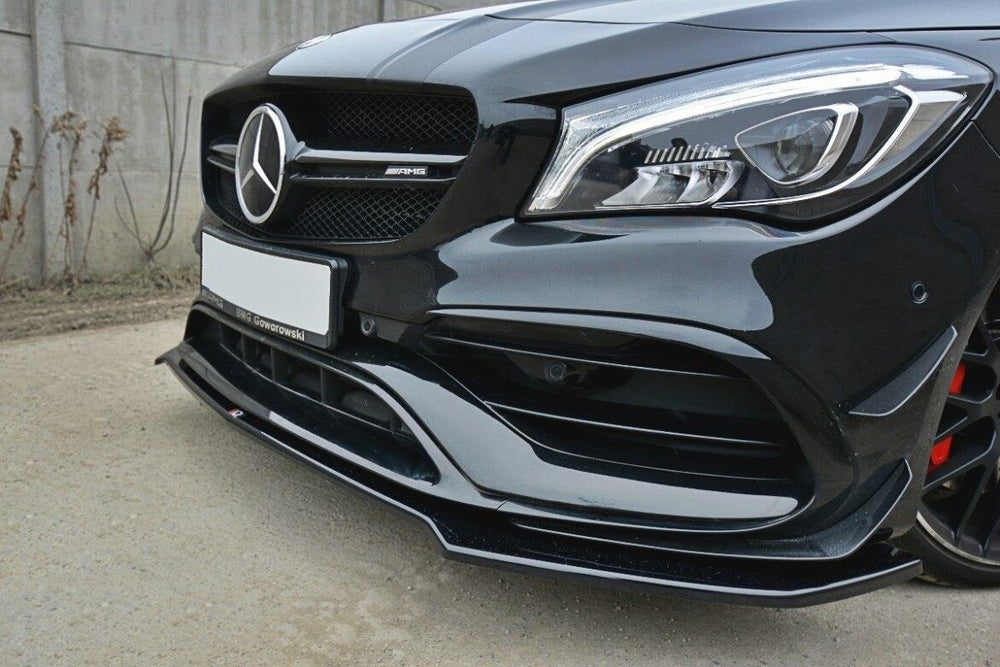 Maxton Parts - Frontlippe V.2 passend für Mercedes CLA A45 AMG C117 FL schwarz Hochglanz