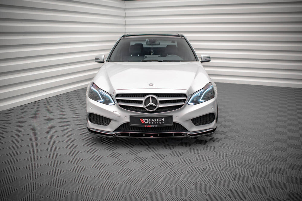 Maxton Parts - Frontlippe V.2 passend für Mercedes E AMG-Line Limousine W212 FL schwarz Hochglanz