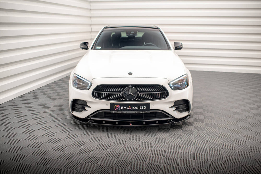 Maxton Parts - Frontlippe V.2 passend für Mercedes E AMG-Line W213 FL schwarz Hochglanz