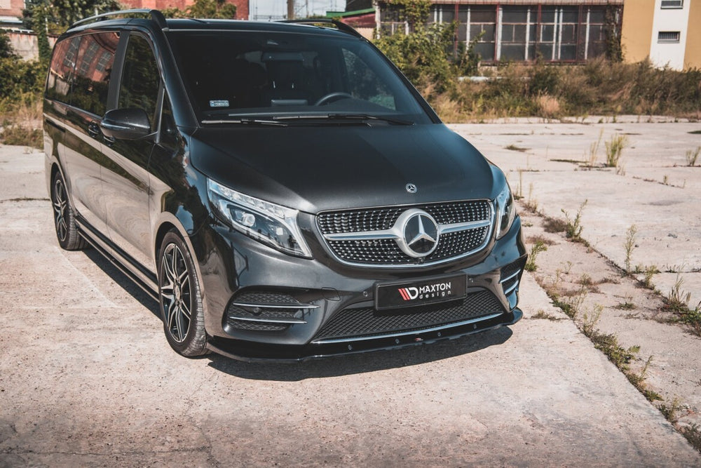 Maxton Parts - Frontlippe V.2 passend für Mercedes V-Klasse AMG-Line W447 schwarz Hochglanz