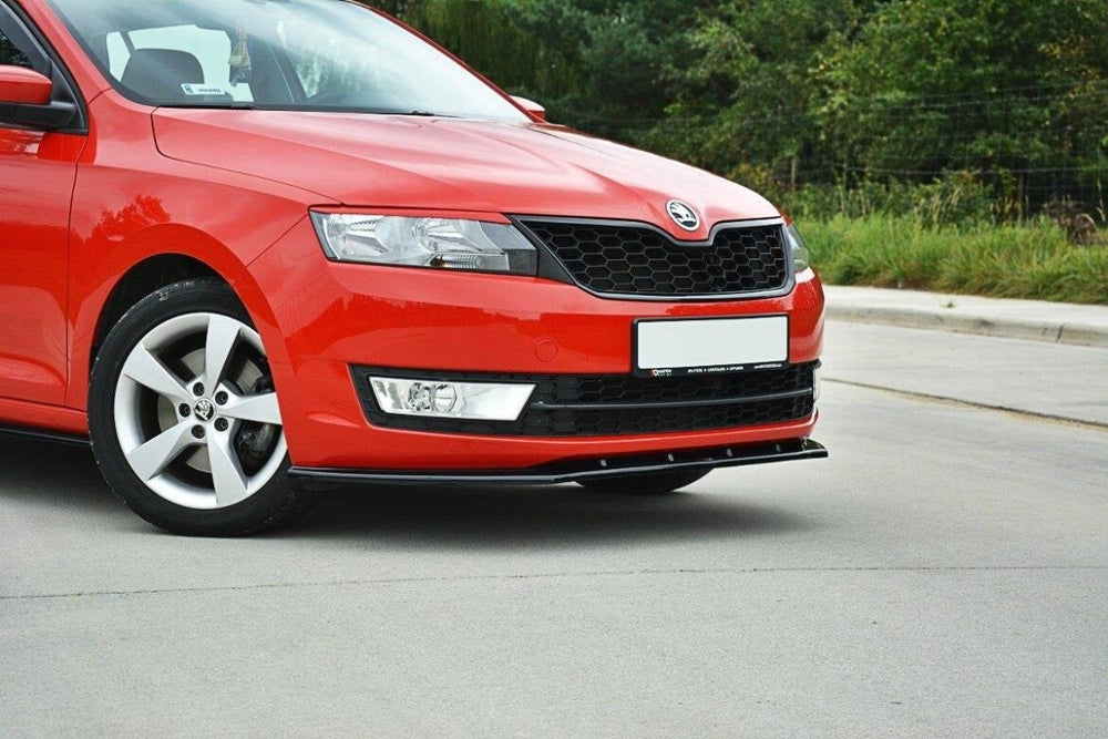 Maxton Parts - Frontlippe V.2 passend für Skoda Rapid schwarz Hochglanz