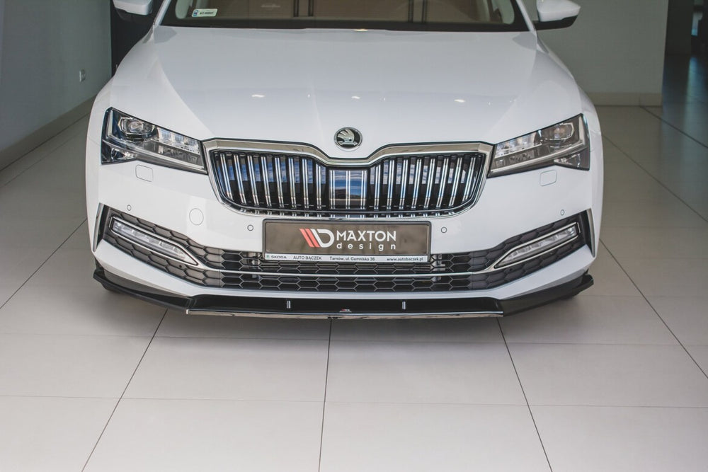 Maxton Parts - Frontlippe V.2 passend für Skoda Superb Liftback / Combi Mk3 FL schwarz Hochglanz