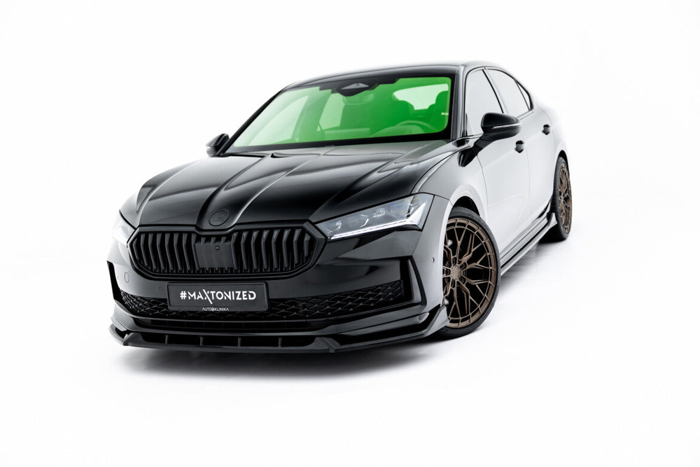 Maxton Parts - Frontlippe V.2 passend für Skoda Superb Sportline Mk4 schwarz Hochglanz
