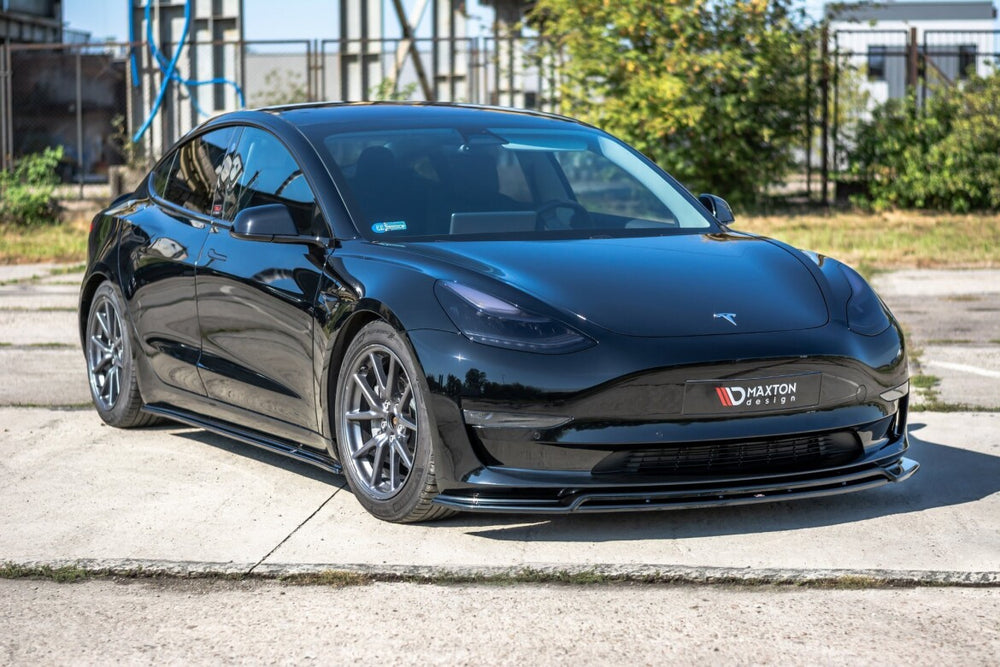 Maxton Parts - Frontlippe V.2 passend für Tesla Model 3 schwarz Hochglanz
