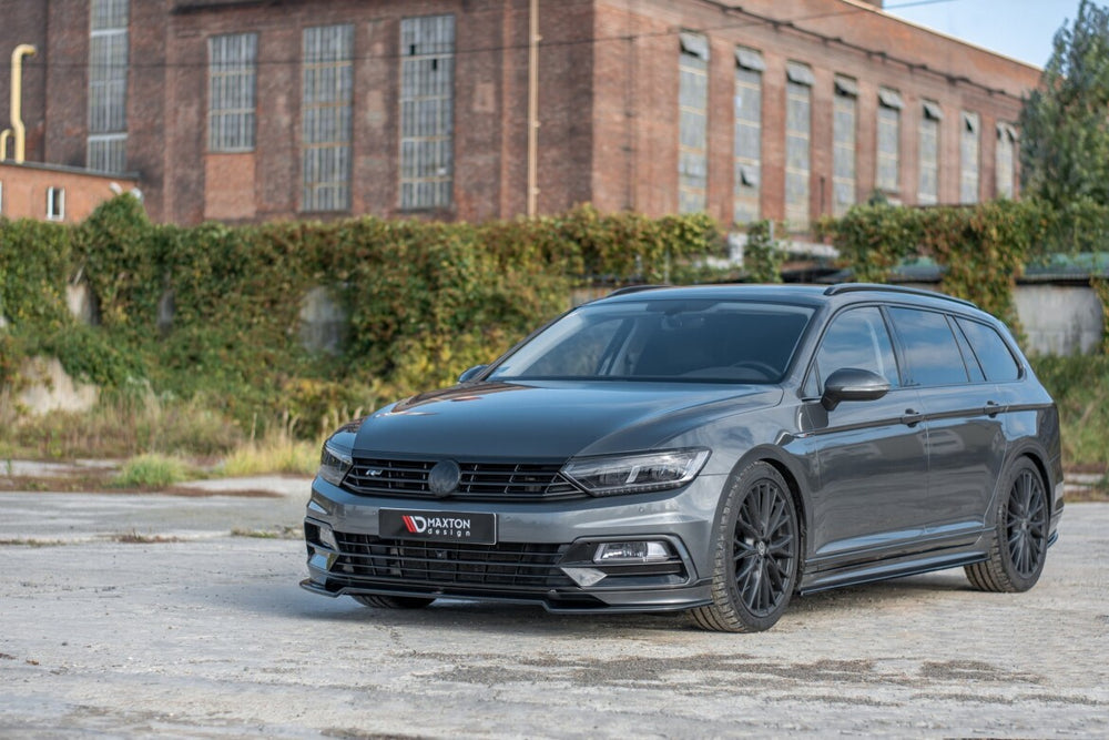 Maxton Parts - Frontlippe V.2 passend für VW Passat R-Line B8 schwarz Hochglanz