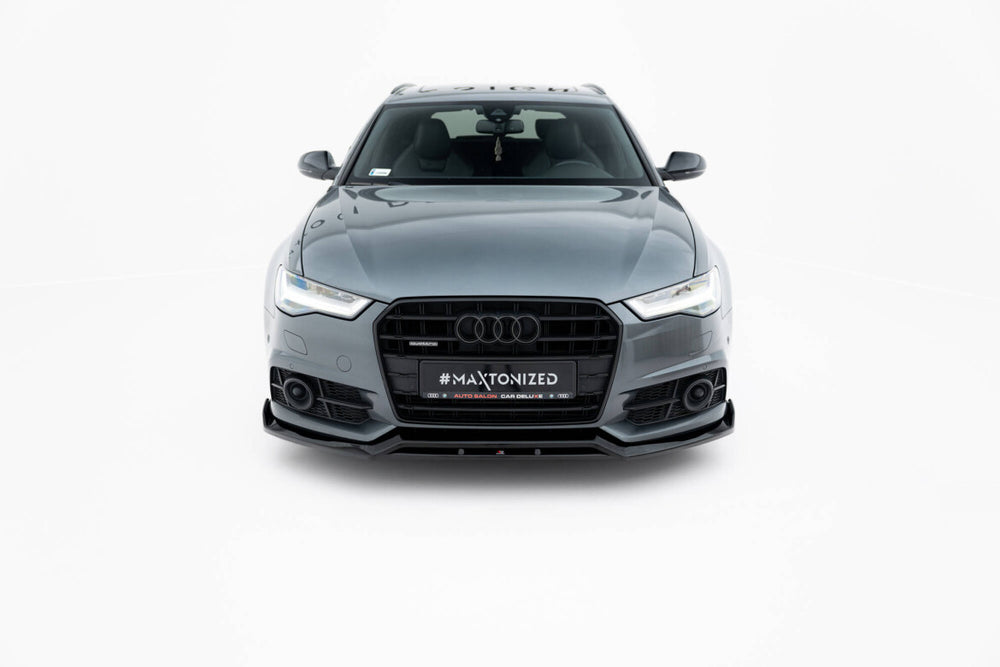 Maxton Parts - Frontlippe V.3 passend für Audi A6 / A6 C7 S-line/ S6 C7 FL schwarz Hochglanz