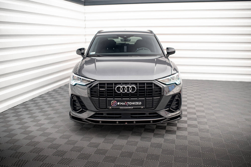 Maxton Parts - Frontlippe V.3 passend für Audi Q3 Sportback / SUV S-Line F3 schwarz Hochglanz