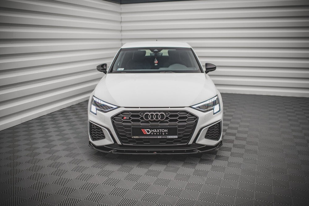 Maxton Parts - Frontlippe V.3 passend für Audi S3 / A3 S-Line 8Y schwarz Hochglanz