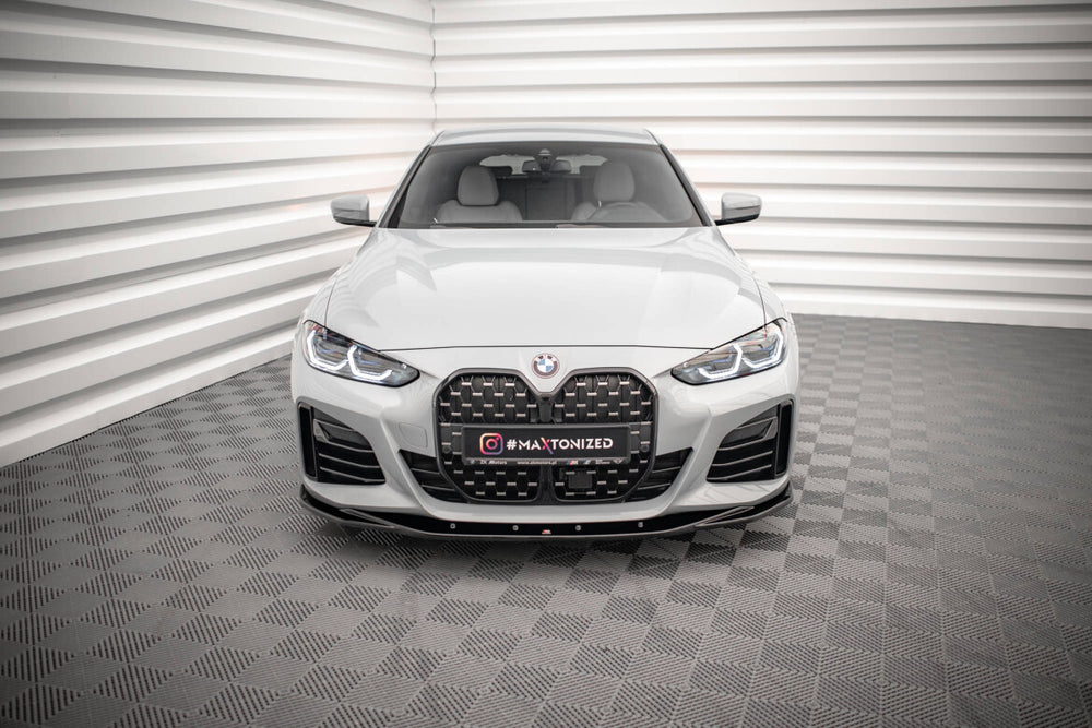 Maxton Parts - Frontlippe V.3 passend für BMW 4er / i4 Gran Coupe M-Paket / M440i G26 schwarz Hochglanz