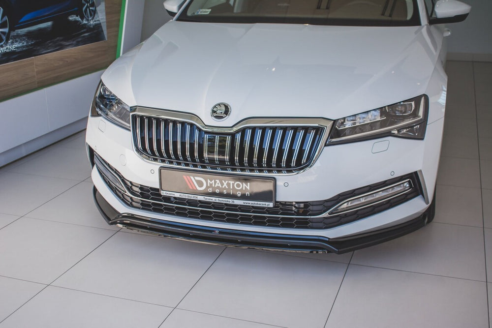 Maxton Parts - Frontlippe V.3 passend für Skoda Superb Liftback / Combi Mk3 FL schwarz Hochglanz