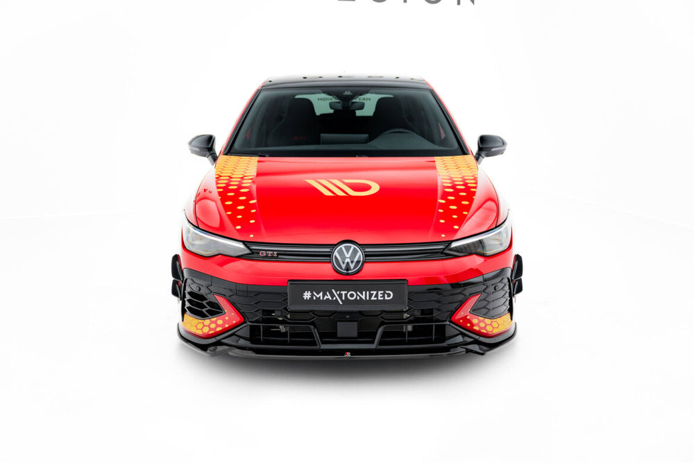 Maxton Parts - Frontlippe V.4 passend für VW Golf GTI Clubsport Mk8 FL schwarz Hochglanz