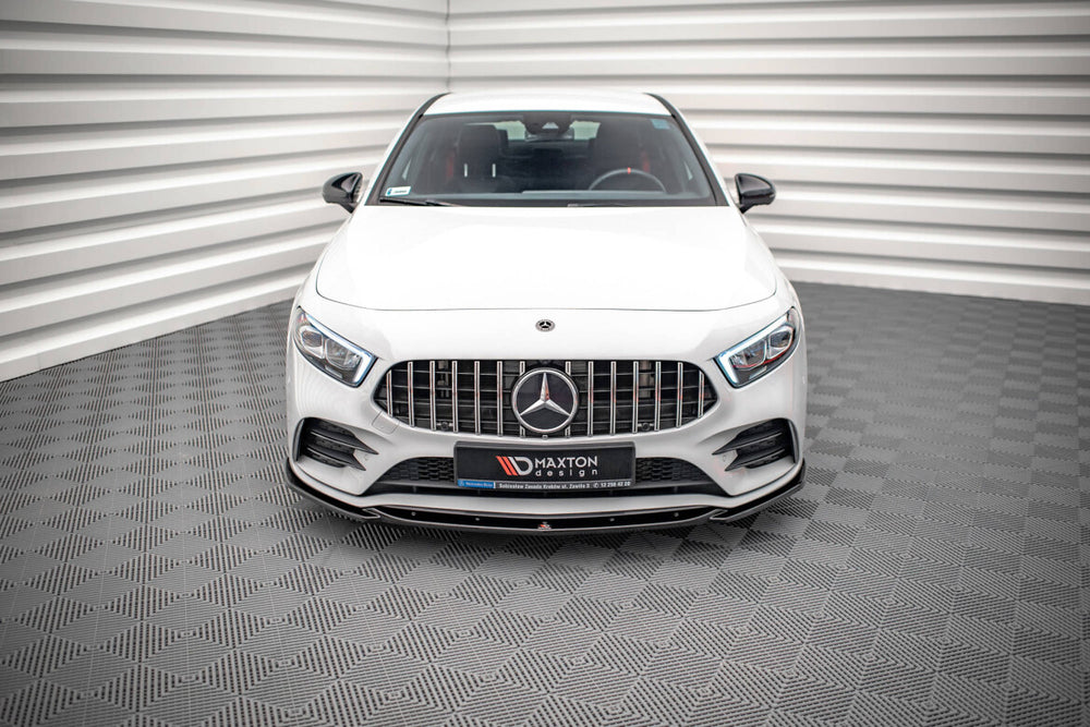 Maxton Parts - Frontlippe V.5 passend für Mercedes A35 AMG / AMG-Line W177 schwarz Hochglanz