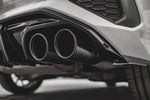 Maxton Parts - Heckansatz Diffusor + Endrohre chrom passend für Audi A3 S-Line Sportback 8Y schwarz Hochglanz