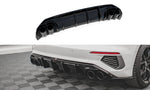 Maxton Parts - Heckansatz Diffusor + Endrohre chrom passend für Audi A3 S-Line Sportback 8Y schwarz Hochglanz