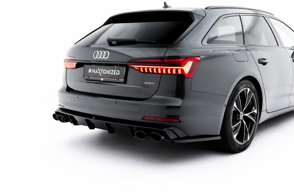 Maxton Parts - Heckansatz Diffusor + Endrohre passend für Audi A6 Limousine / Avant C8 / C8 FL