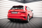 Maxton Parts - Heckansatz Diffusor + Flaps passend für Audi A3 Sportback 8Y schwarz Hochglanz