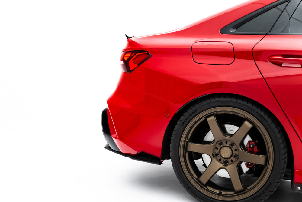 Maxton Parts - Heckansatz Diffusor + Flaps passend für Audi RS3 Limousine 8Y FL schwarz Hochglanz
