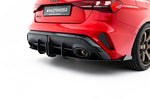 Maxton Parts - Heckansatz Diffusor + Flaps passend für Audi RS3 Limousine 8Y FL schwarz Hochglanz