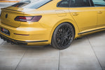 Maxton Parts - Heckansatz Diffusor + Flaps passend für VW Arteon R-Line Limousine / Shooting Brake Mk1 schwarz Hochglanz
