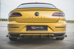 Maxton Parts - Heckansatz Diffusor + Flaps passend für VW Arteon R-Line Limousine / Shooting Brake Mk1 schwarz Hochglanz
