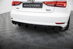 Maxton Parts - Heckansatz Diffusor passend für Audi A3 Limousine 8V FL (Einzelauspuff li. re.) schwarz Hochglanz