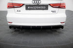 Maxton Parts - Heckansatz Diffusor passend für Audi A3 Limousine 8V FL (Einzelauspuff li.) schwarz Hochglanz