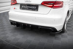 Maxton Parts - Heckansatz Diffusor passend für Audi A3 S-Line Sportback 8V (Einzelauspuff li.) schwarz Hochglanz
